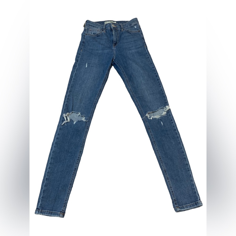 Topshop high waisted ripped skinny jeans